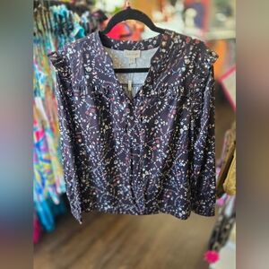 Charlie Paige Floral Blouse - Black and Red